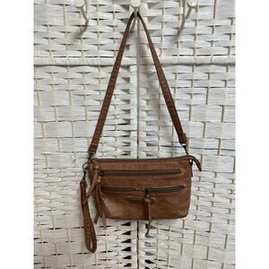 Stone‎ Mountain Woman's Multi Compartment Brown Soft Faux Leather Handbag